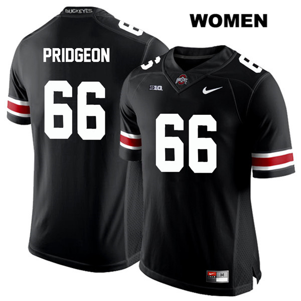 Ohio State Buckeyes Women's Malcolm Pridgeon #66 White Number Black Authentic Nike College NCAA Stitched Football Jersey MV19K85WT